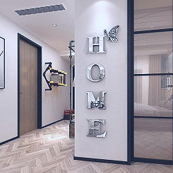 Amazon.com: Doeean Home Wall Decor Letter Signs Acrylic Mirror Wall  Stickers Wall Decorations for Living Room Bedroom Home Decor Wall Decals  (Silver, 47.2 X 15.7) : Tools & Home Improvement